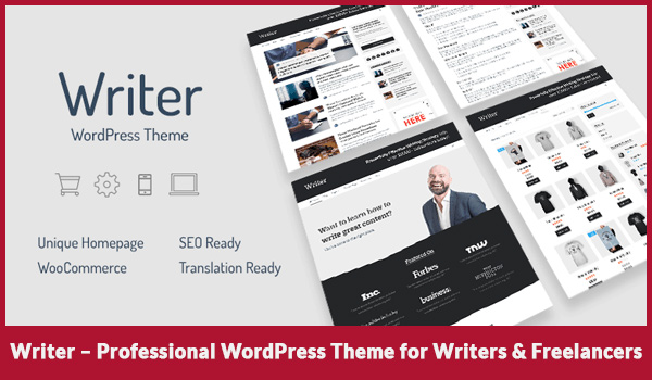 Writer Professional WordPress Theme for Writers & Freelancers