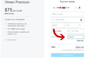 vimeo discount code